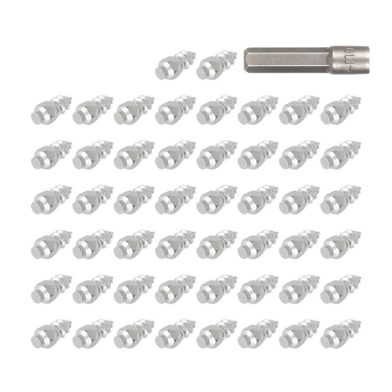 Antislip Tire Screws, 50Pcs Snow Chain Tire Studs Motorcycle Spikes Snow Chain Tire Studs Screw Snow Chain Tire Spikes