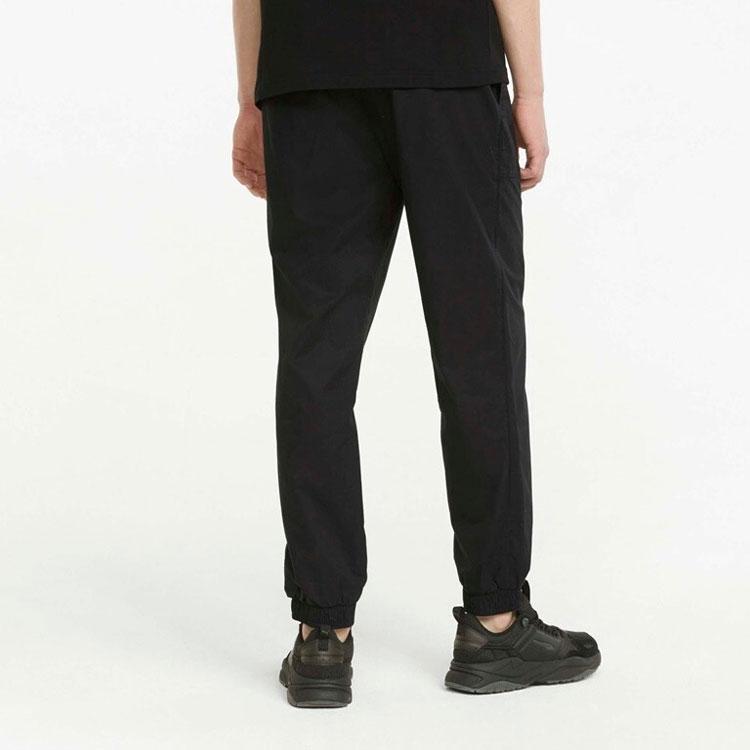 PUMA Solid Color Cuffed Joggers Men Bottoms Black 849603-01