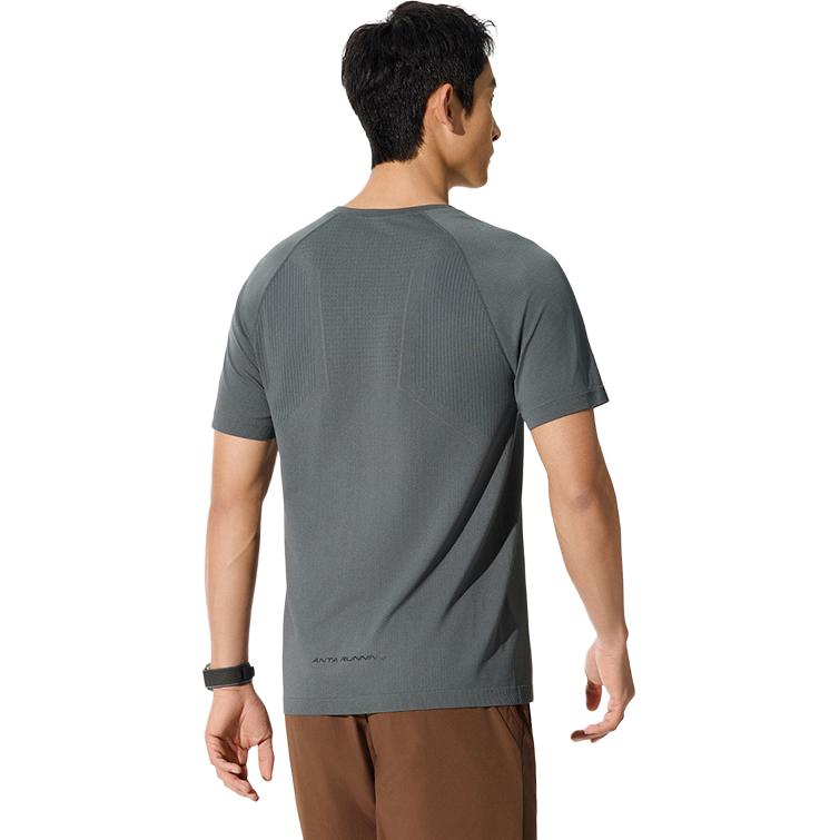 Anta Comfortable Solid Color Casual Simple Versatile Sports Quick-Dry Thin Short Sleeve T-Shirt Men Tops Journey-Green 152525108-2