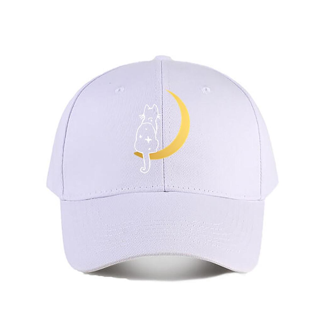 Cat Moon Vinyl Home Decor Sticker Baseball Cap Fashion Unisex Sunhat Womens Outdoor Sports Snapback Cap