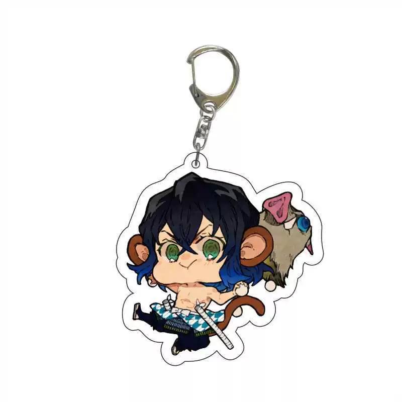 Keychain Pendant Anime Demon Slayer Kimetsu No Yaiba Kamado Tanjirou Double Sided HD Bag Pendant Gift For Fans Cosplay Props Jewelry Gift