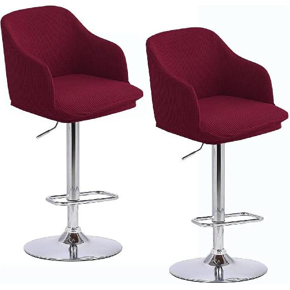 Dining Chair Covers Slipcover with Armrest Curved Back Accent Kitchen Chair Slipcover Modern Arc Shaped Armrest Counter Height Bar Stools Covers Back