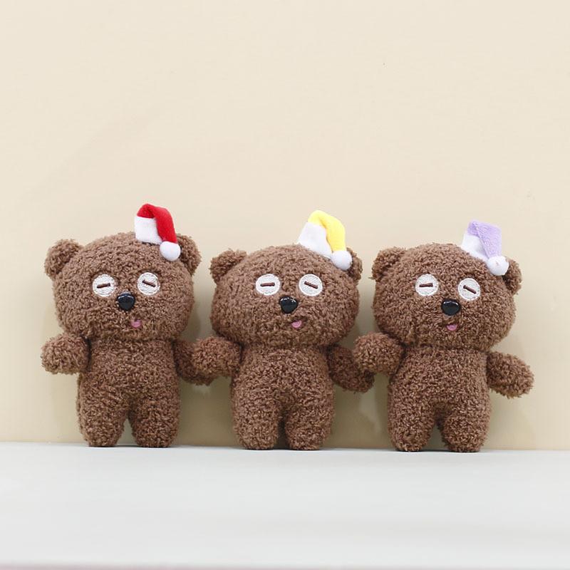 Christmas Teddy Hat Bear Cartoon Plush Toys Childrens Doll Bag Hanging Keychain