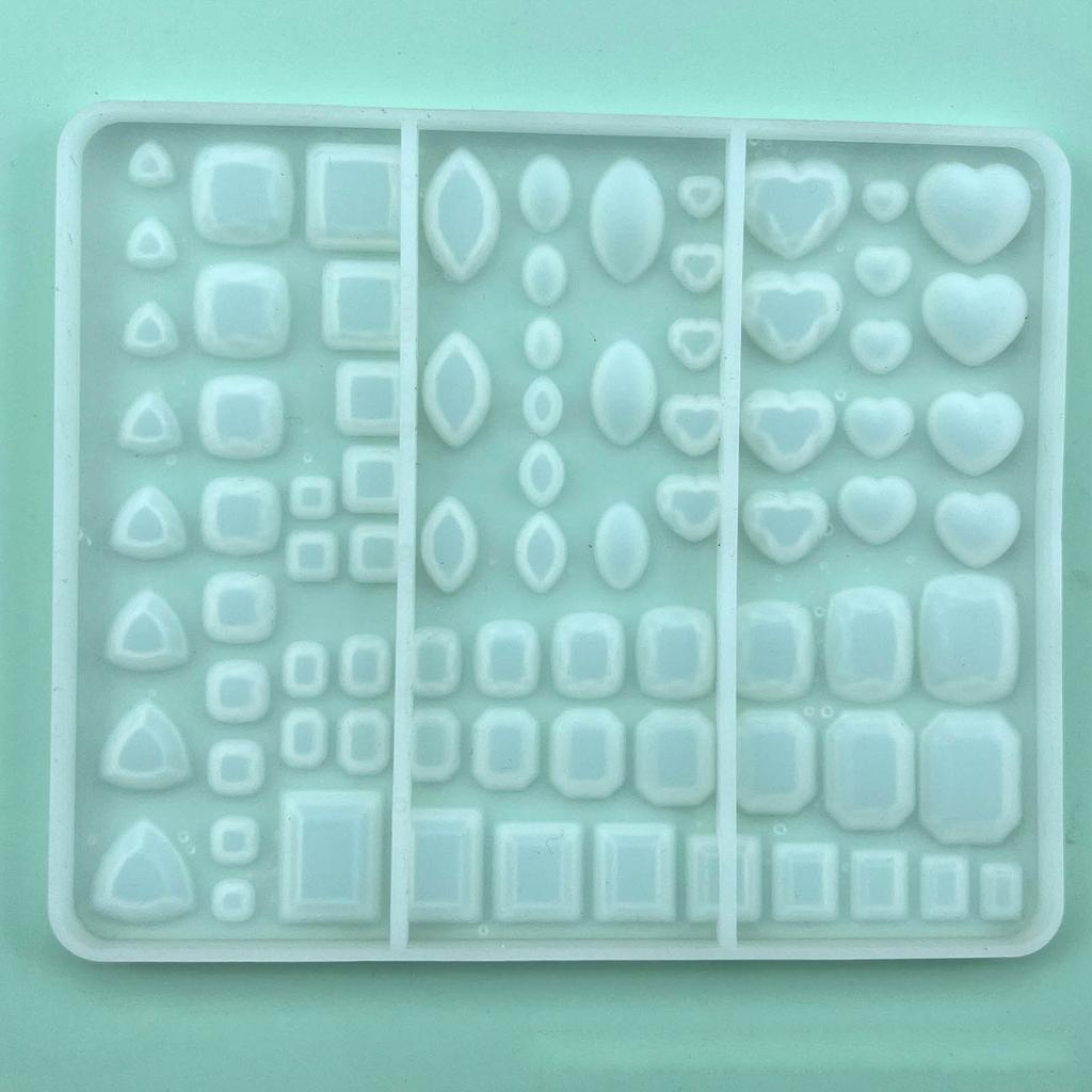 Assorted Diamond Shape Epoxy Mould Heart Square Crystal Pendant Resin Mould Ice Cubes Silicone Mold DIY-Jewelry Tool
