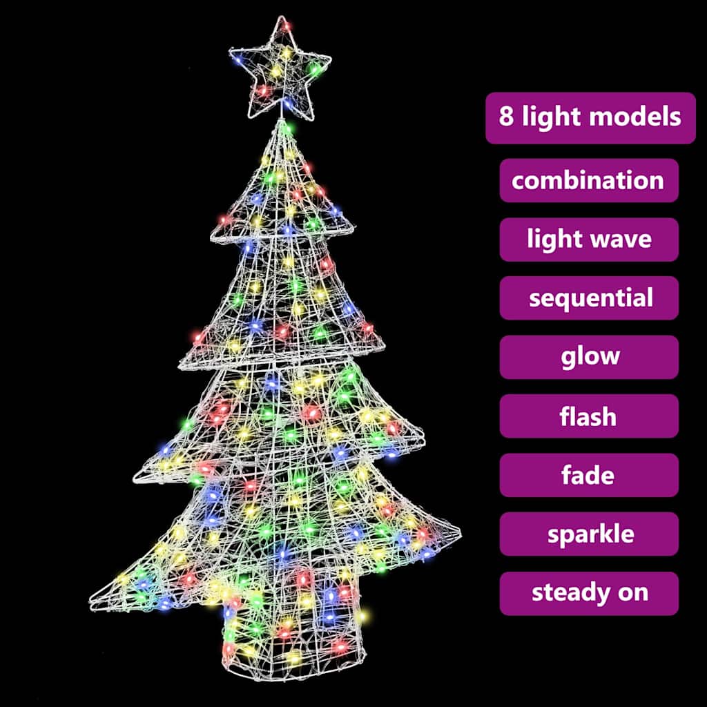 Christmas Tree with 100 Multicolor LEDs 120 cm Acrylic