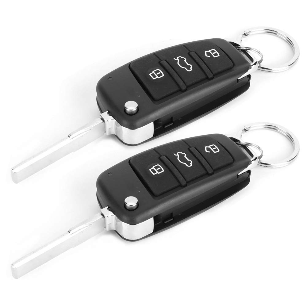 Keyless Entry Car Security System, Universal Car Alarm System, 3-Button Keyless Central Locking Remote Control Kit, Black