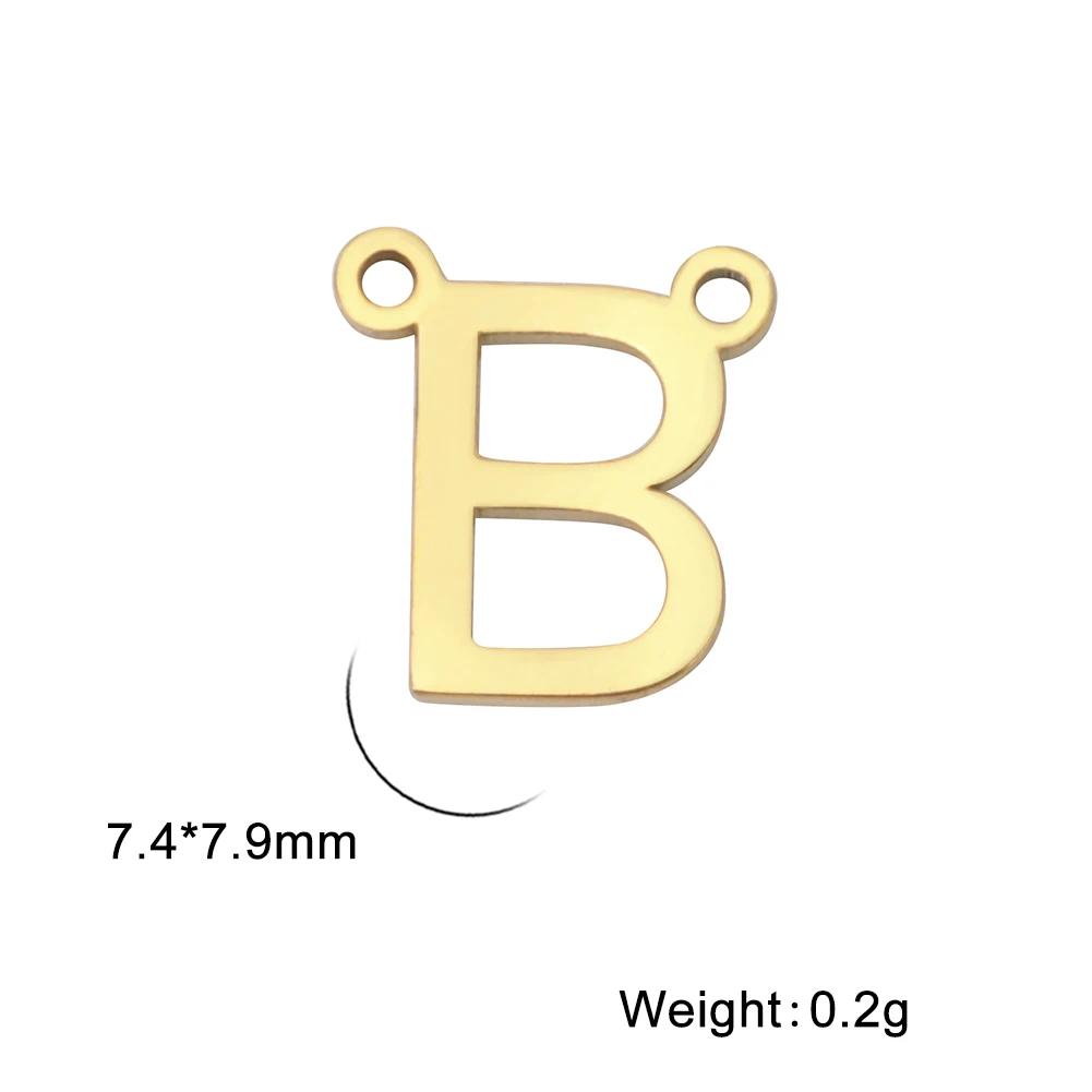 5pcs/lot Double Hole Capital Letter Stainless Steel Pendant For Women s And Men s Minimalist 26 Letter Jewelry Wholesal Gold