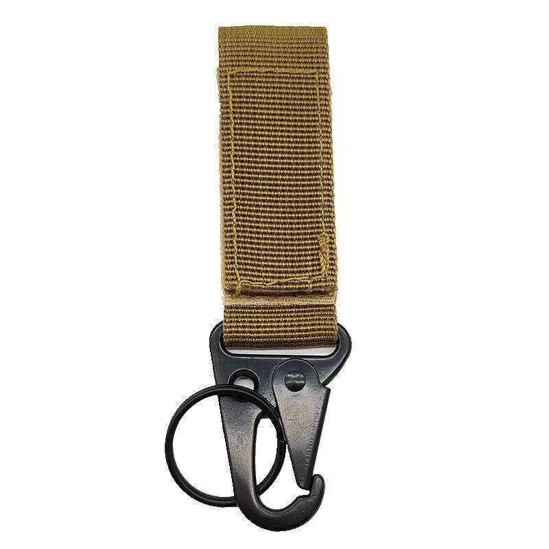 Tactical Nylon Webbing Carabiner Keychain хаки
