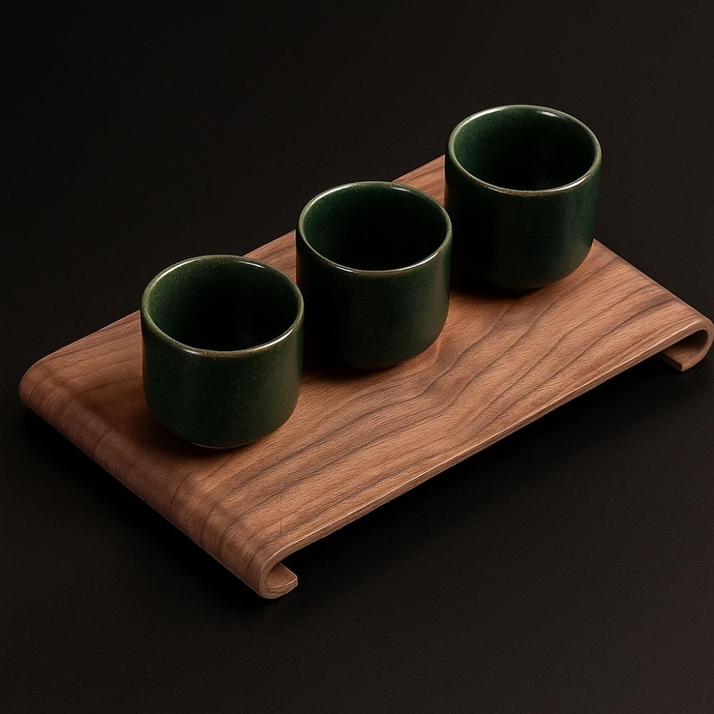 Black Walnut Heat-resistant Tray Rectangular Coffee Table Tray Walnut Tea Tray  Restaurant