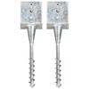 Ground Stakes 2 Pcs Silver 14x14x58 Cm Galvanized Steel