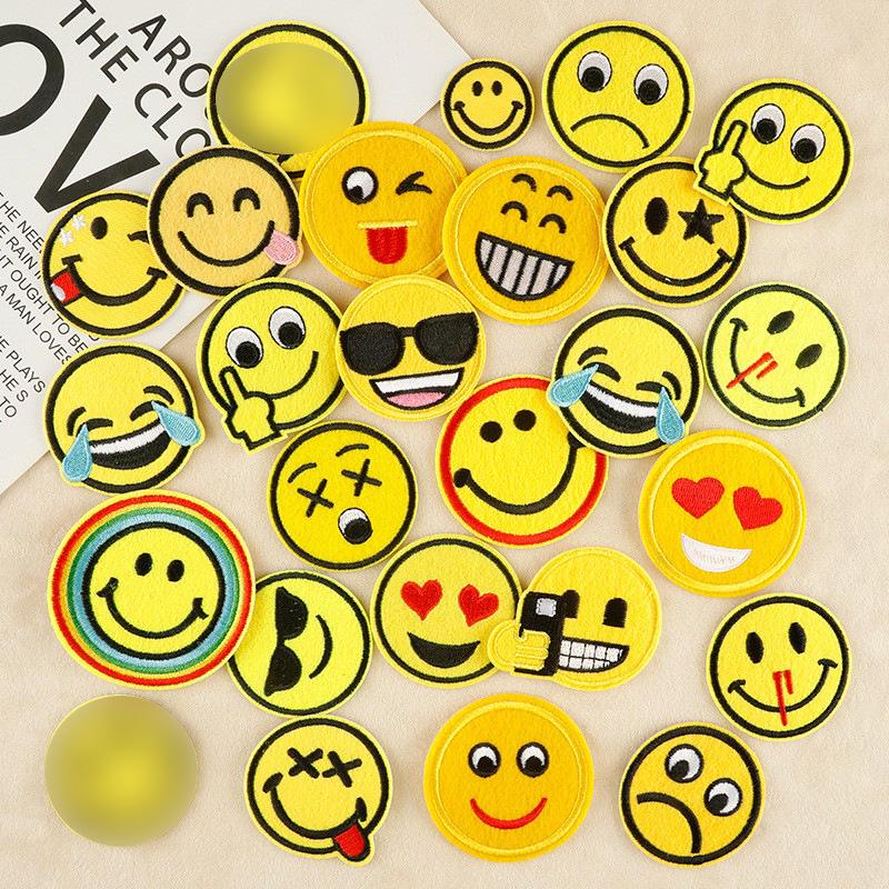 

Cartoon Smiley Face Embroidered Patch for Hats, Bags, and Clothing