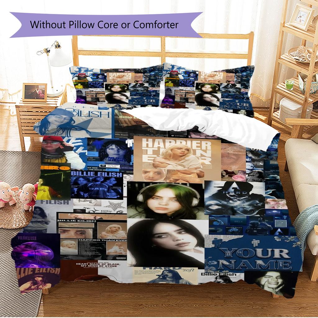 Name Custom Billie Pattern Bedding Set Quilt Cover Pillowcase Home Decor Gift (1 * duvet cover + 2 * pillowcase, without core)
