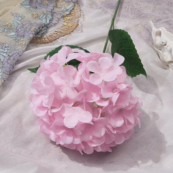 Real Touch Artificial Hydrangea Flower 27.5" Full Fake Hydrangea Flower Lifelike Faux Silk Hydrangeas for DIY Wedding Bouquet Spring Indoor