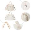 Bear/Flower Quilted Mommy Bag Multifunctional Crossbody Maternity Bag Cotton Messenger Shoulder Bag Adjustable Strap Luggage Bag
