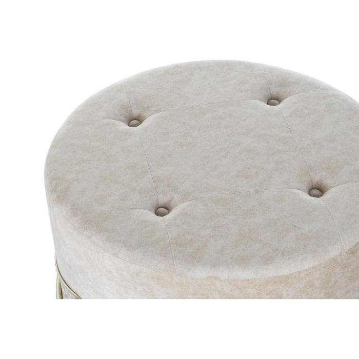 Repose-pieds - Non spécifié - Beige doré - Métal - Polyester - 63x63x42 cm