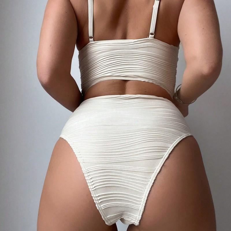 Xin Si Nian Solid Color Split Sexy Bikini Slim Women's Swimsuit