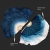 Long Silk Hand Dye Folding Fan Half Circle Belly Dance Fan Durable Classical Dance Fan  For Women