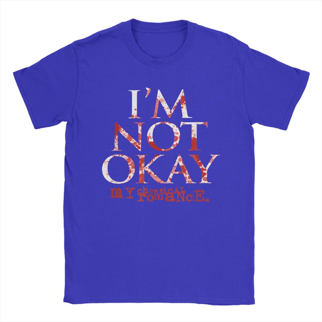 I'm Not Ok My Chemical Romance Herren T-Shirt Vintage T-Shirt Kurzarm Rundhals T-Shirt 100% Baumwolle Sommerkleidung