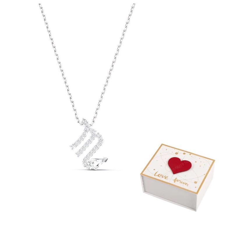 Swarovski Zodiac II Scorpio Metal Constellation Necklace Womens Silver F-white gift box
