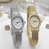 Light Luxury Brand Women's Watches Vintage Elegant Small Oval Dial Crystal Quartz Wristwatches Ladies Clock Relogio Feminino
