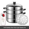 Thickened Stainless Steel Multi-layer Steamer Pot for Household Use - Suitable for Induction & Gas Stoves