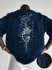 2026 New Creative Front and Rear Printed Pattern Round Neck Tshirt Pure Cotton Summer Trendy Fashion Short Sleeve Casual Top