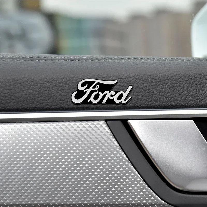 3D Bilstyling Klistermärke Aluminium Emblem Interiör Högtalare Ljud Badge För Ford Focus Mondeo Kuga Fiesta MK7 Escort Explorer Edge 2 4 MK2 MK4