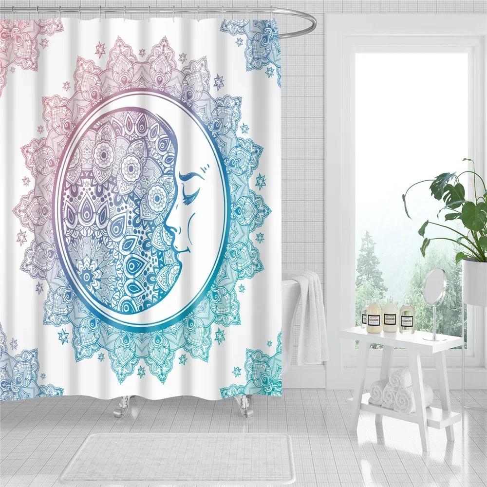 Universe Starry Sky Shower Curtain Bathroom Decor Bath Curtains Waterproof Polyester Christmas Snowflake Bathroom Curtains