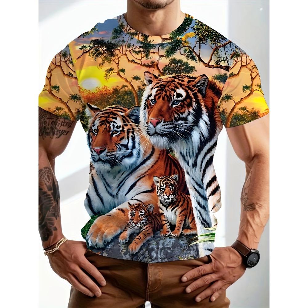 Fashion Dog Pattern Men's T-shirt Short Sleeved T-shirt Summer Oversized T-shirt Round Neck Casual Animal 3D Printed Top Men's Clothing