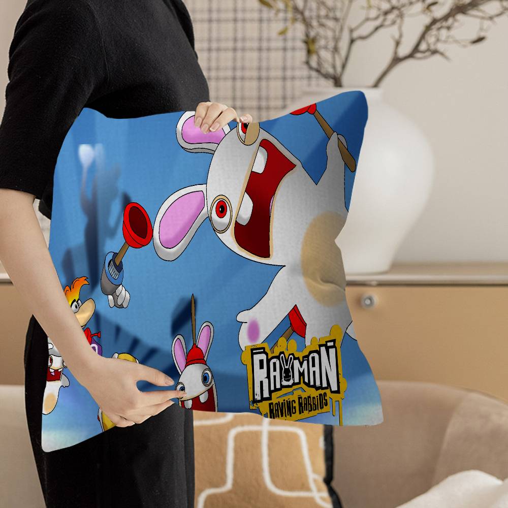 Classic Cartoon Raving Rabbid Pillow Cushion Cover Pillowcase Living Room Sofa Home Decor Customized