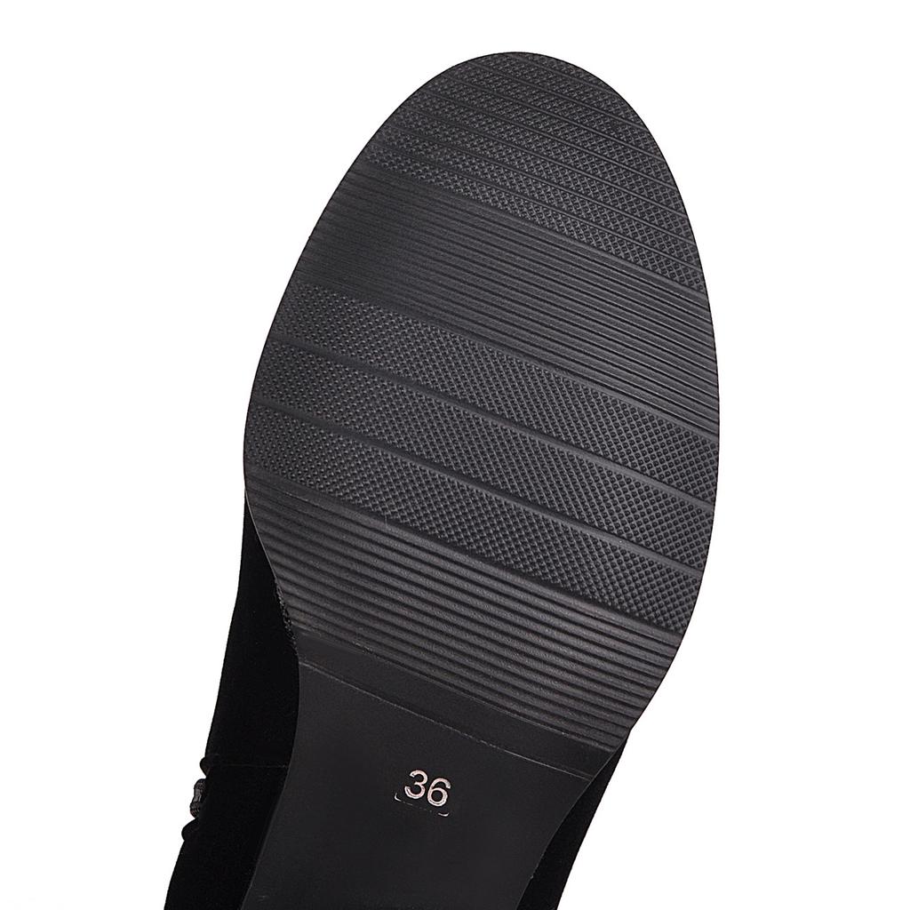 Women's High-heeled Boots Autumn and Winter Comfortable Versatile Thick-heeled Large-size Medium Boots