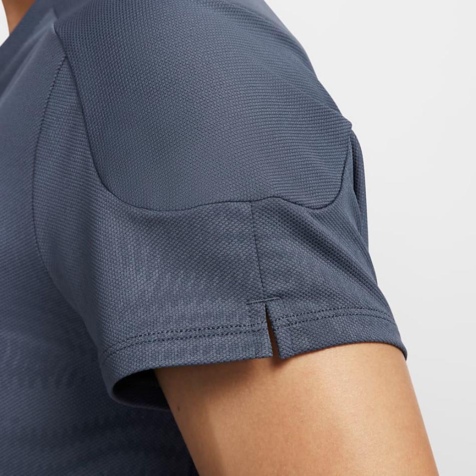 Nike Court Slam Quick-Dry Slim Fit Logo Comfortable Casual Tennis Short Sleeve T-Shirt Men Tops Lightning-Blue FD5263-437
