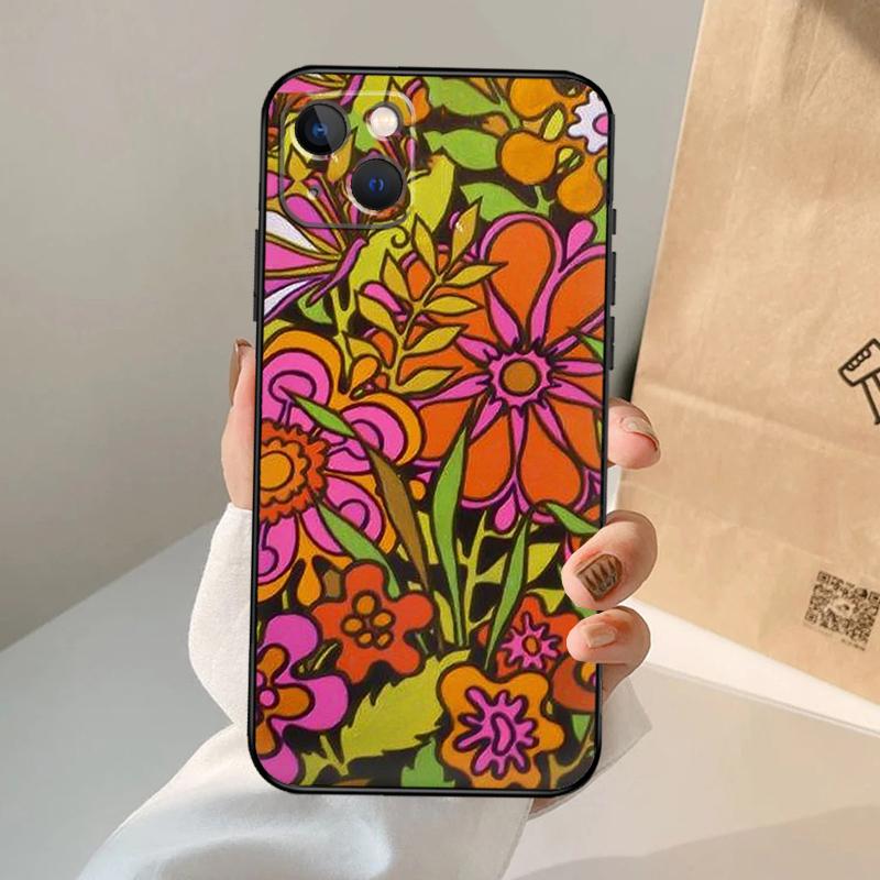 70s hippie  Psychedelic floral flowers Case For iPhone 17 Air 17Pro 17 Pro Max Silicone Back Cover Shell