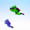 Blue Diver Fish Tank Ornament Set - Floating Aquarium Decoration Gift