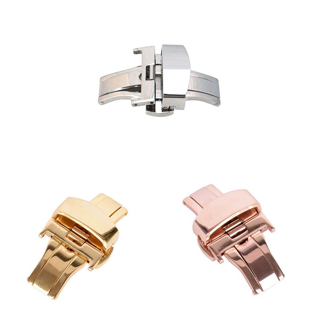 Premium Gold Edelstahl Uhrenschließe Schmetterlingsschließe Hochglanzpoliertes Finish