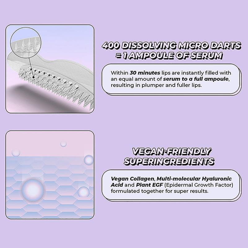 1 Pair Hyaluronic Acid Microneedle Lip Patches For Anti Wrinkle Smoothing Mouth Smile Lift Firm Lips Plump Lips Skin Care Patch