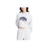 Adidas Originals Cropped Hoodie With Letter Logo Print Women Tops Light-Hemp-Gray IS2319