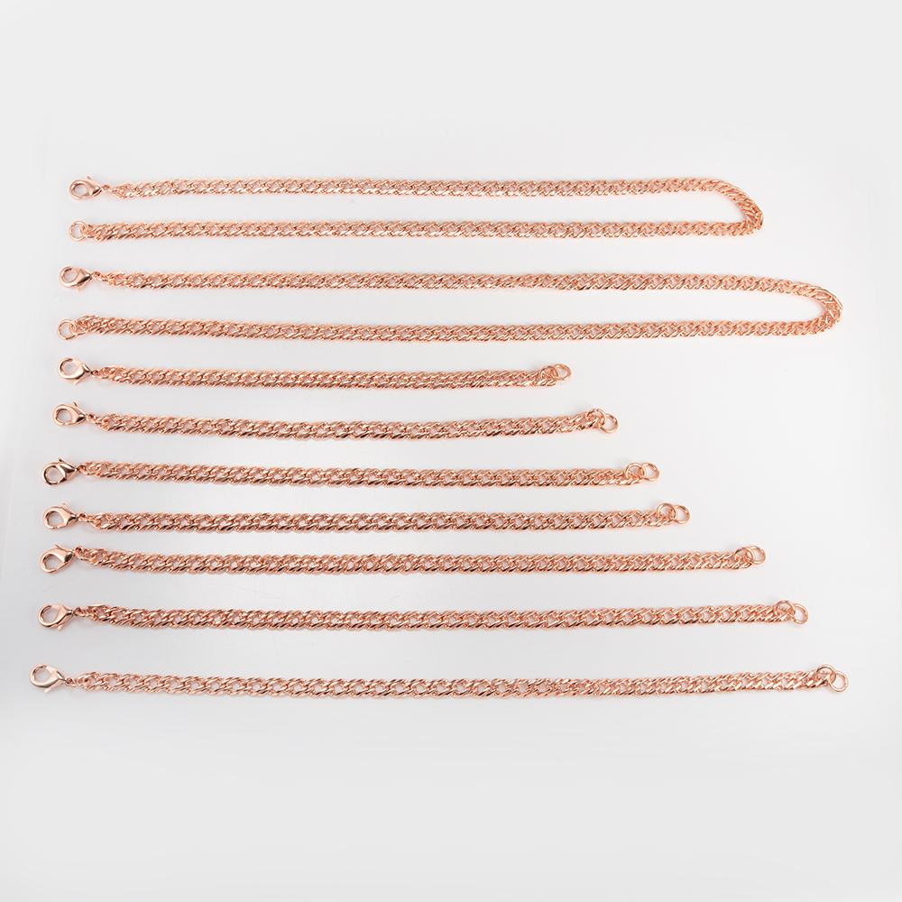 Vinterly Cuban Chain Pure Copper Bracelets for Men Women Adjustable Lobster Clasp Punk Anti-scratch 7-10.5 Inch Jewelry Charm