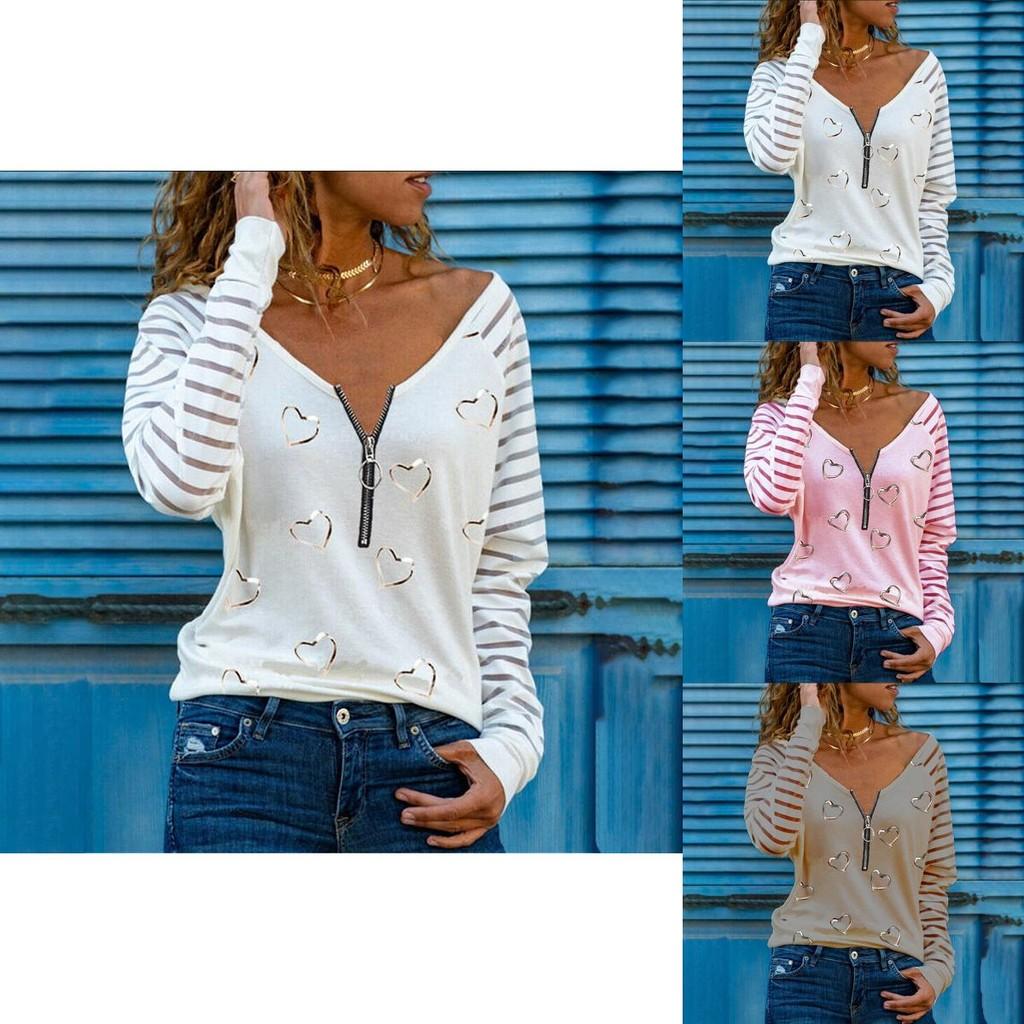 Stylish Women's Plus Size Tunic Top With V-neck Zipper Design For Casual Wear