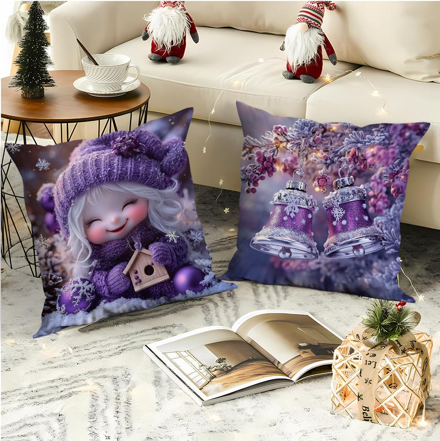 Christmas Pillow Cover Polyester Printed New Office Sofa Cushion Decoration Home Pillow Cover