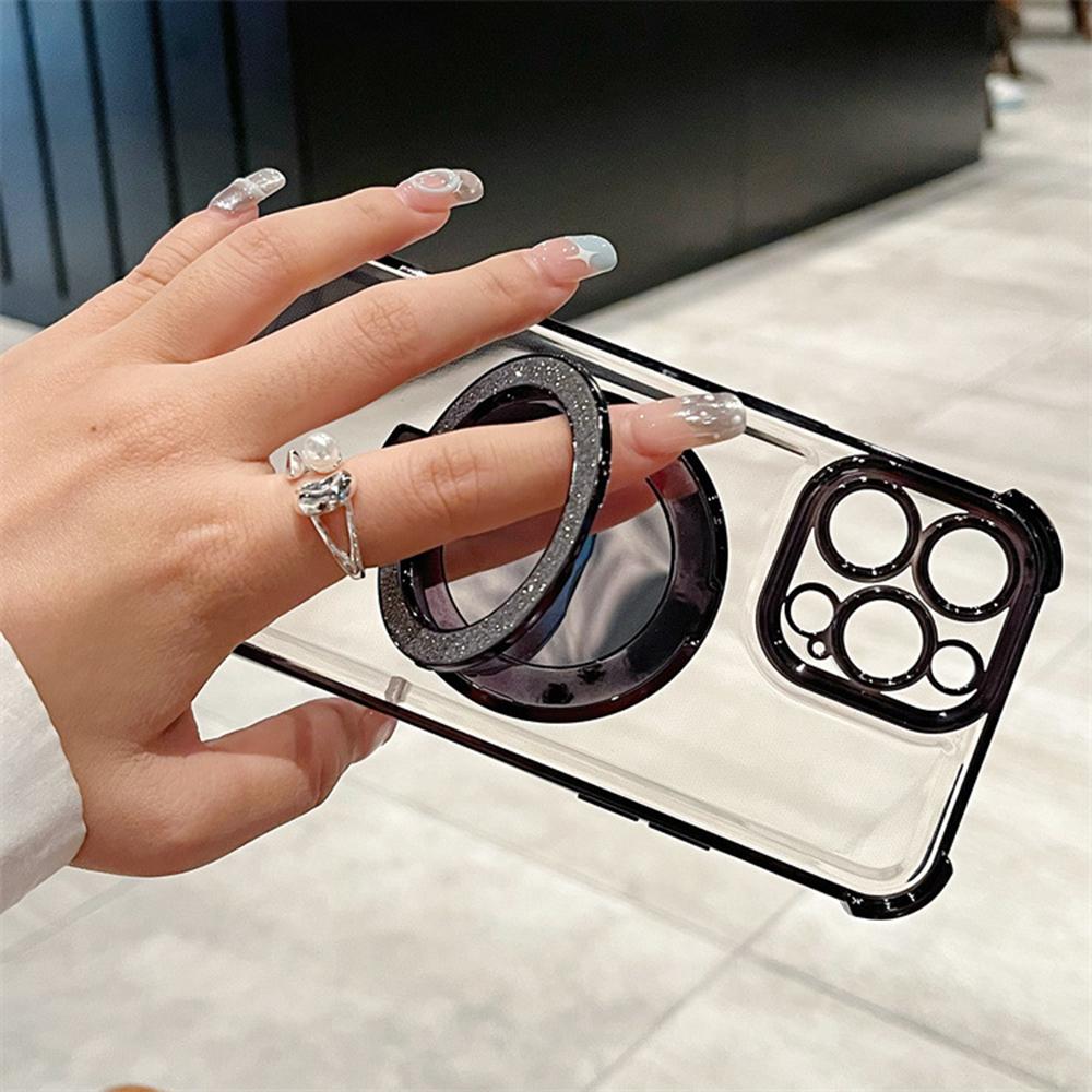 Επιμεταλλωμένος Καθρέφτης Θήκη Στήριγμα Μαλακή Σιλικόνη Τέσσερις Γωνίες Αερόσακος Αντικραδασμική Προστατευτική Θήκη για Samsung Xiaomi Poco Redmi