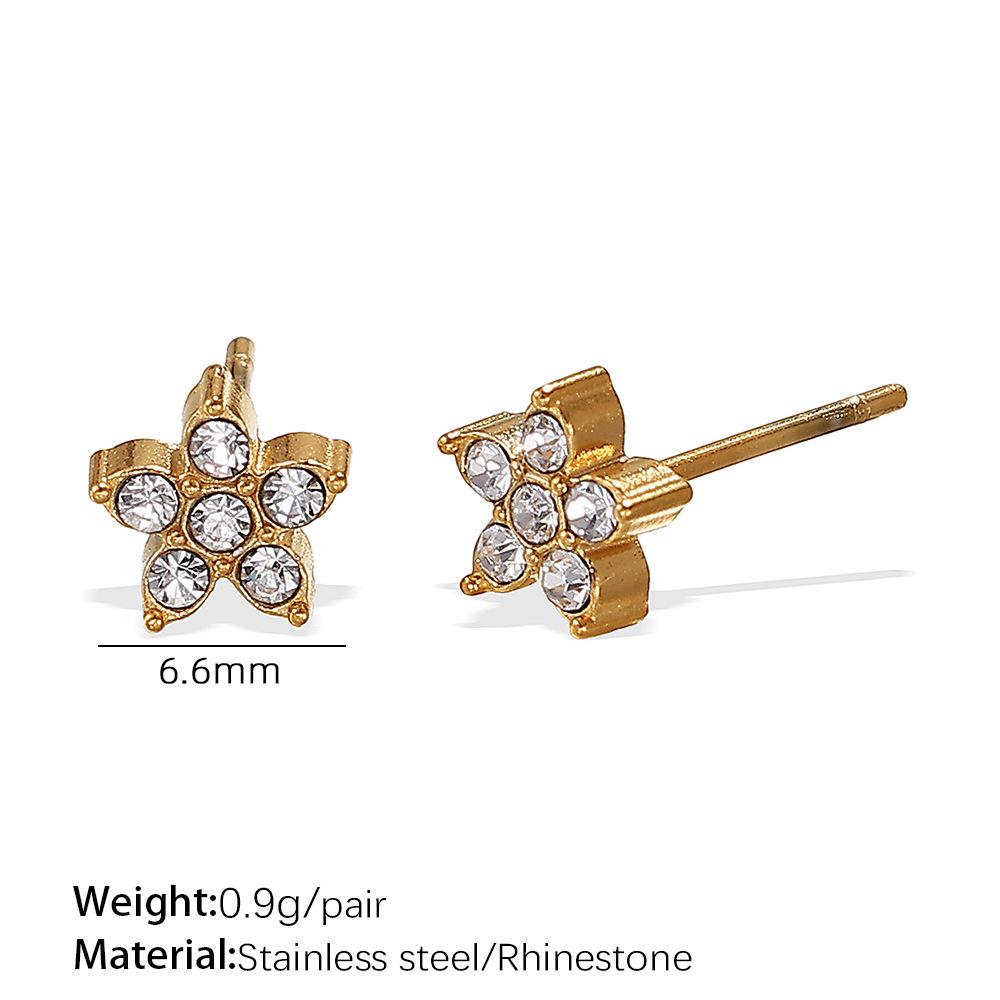 Stainless Steel Sequin Moon Crown Earrings for Women - Luxurious & Stylish Ear Studs
