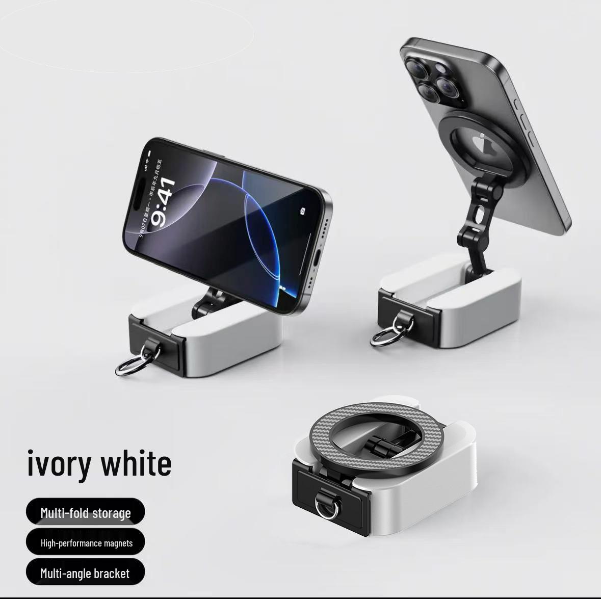 Portable Travel Phone Holder: Folding Magnetic Stand for Airplanes & Trains