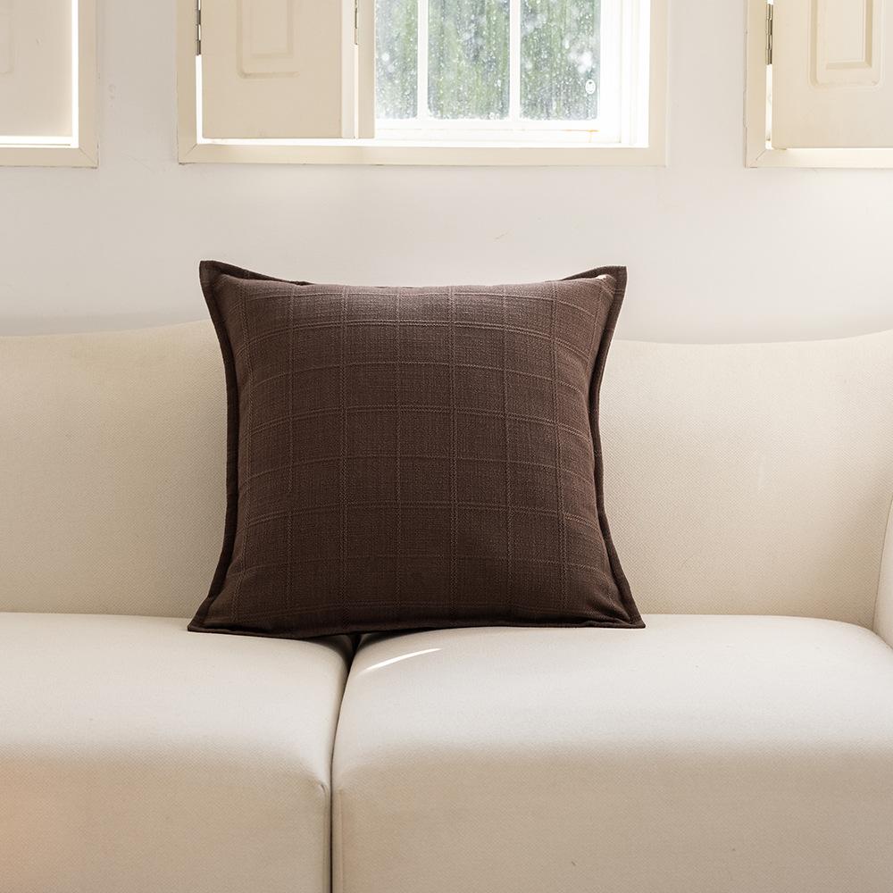 30x50/45x45/50x50cm Housse de coussin simple unie pour canapé Cojines Jacquard à carreaux double face Housse de coussin de canapé Housse de coussin de tête de lit 30x50cm