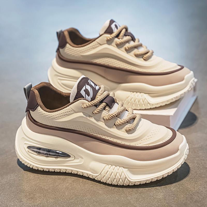 

Весенние цветные спортивные кроссовки для мужчин, универсальные дышащие кроссовки для бега, спортивная обувь с толстой подошвой и воздушной подушкой 39 бежевый