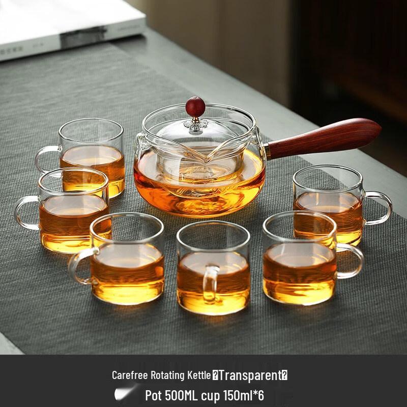 ZISIZ Side Handle High-Temperature Resistant Glass Tea Pot