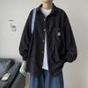 2026 Primavera Otoño Pana Casual Camisas de Hombre Harajuku Manga Larga Vintage Streetwear Oversized Camisa Masculina