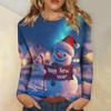 Women's Casual Fashion Sexy Comfortable Christmas Printed Round Neck Long Sleeve Top