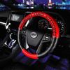 Garson D.A.D HA443-01 Steering Wheel Cover, Royal Steering Cover, Monogram Leather Black/Red, Black Embroidery, Size S