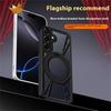 For Samsung Galaxy S25+ Case Magnetic Kickstand Hollow Heat Dissipation Silicone+PC+Metal Bumper Phone Cover